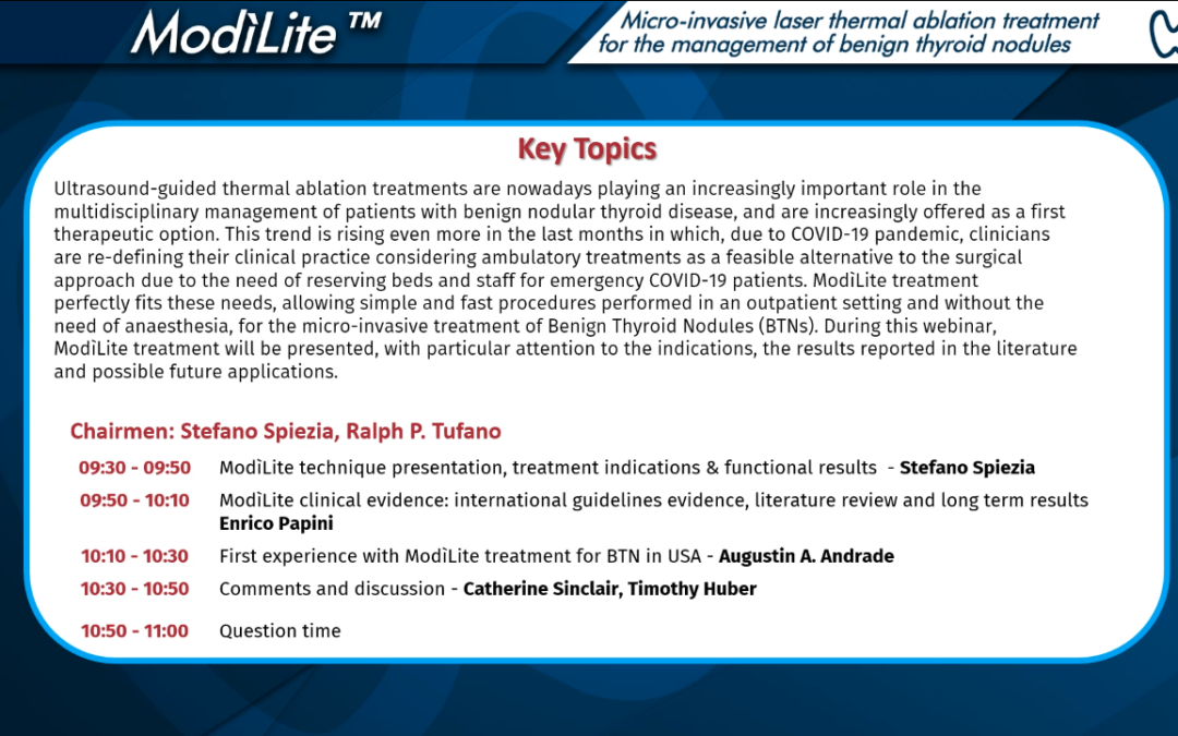 ModìLite micro-invasive laser thermal ablation treatment  for the management of benign thyroid nodules